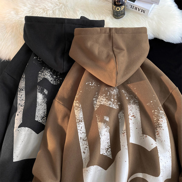 Φαρδύ ανδρικό φούτερ με κουκούλα