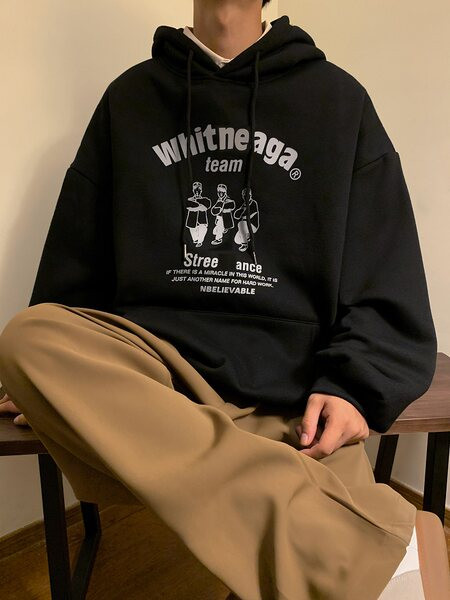 Vyriškas pavasario-rudens džemperis su užrašais