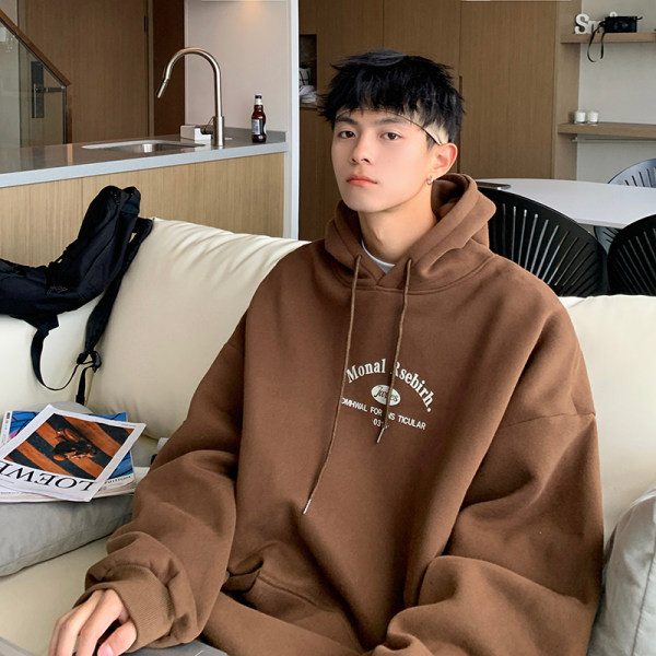 Laia mudeliga meeste dressipluus kapuutsiga ja paeltega