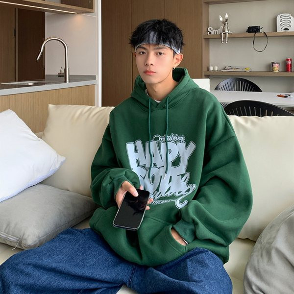 Vyriški laisvalaikio megztiniai su gobtuvu ir kišene