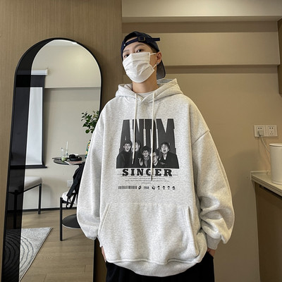 Meeste avara trükiga kapuutsiga dressipluus