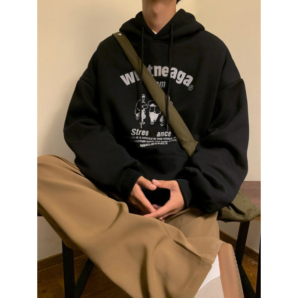 Ανδρικό φούτερ με στάμπα σε δύο χρώματα