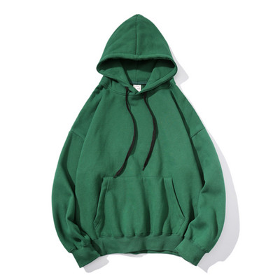 Μονόχρωμο ανδρικό φούτερ με κουκούλα και κορδόνια νέο μοντέλο