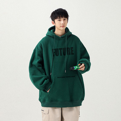 Ανδρικό φούτερ ανοιξιάτικο-φθινοπωρινό με στάμπα και κουκούλα