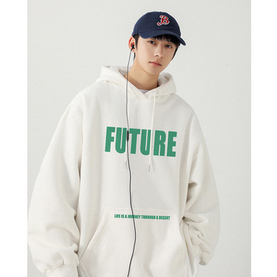 Ανδρικό φούτερ ανοιξιάτικο-φθινοπωρινό με στάμπα και κουκούλα