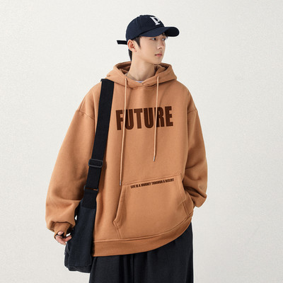 Ανδρικό φούτερ ανοιξιάτικο-φθινοπωρινό με στάμπα και κουκούλα