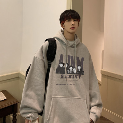 Vyriškas laisvas džemperis su užrašais