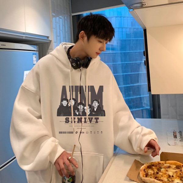 Vyriškas laisvas džemperis su užrašais