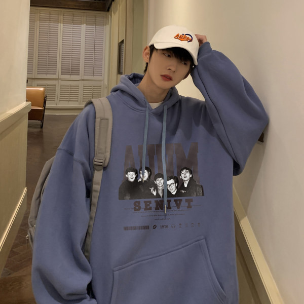 Vyriškas laisvas džemperis su užrašais