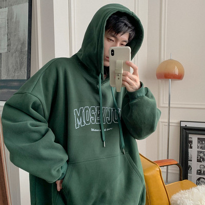 Φαρδύ μοντέλο ανδρικό φούτερ με στάμπα και κουκούλα