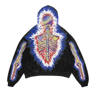 Meeste moodne Skeleton Printiga kapuutsiga kampsun