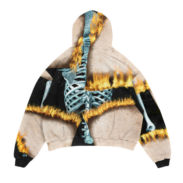 Meeste moodne Skeleton Printiga kapuutsiga kampsun