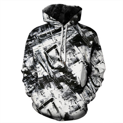 Uus mudel must-valge kapuutsiga dressipluus meestele