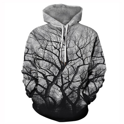 Uus mudel must-valge kapuutsiga dressipluus meestele