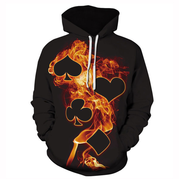 Ανδρικό φούτερ casual με κουκούλα με στάμπα