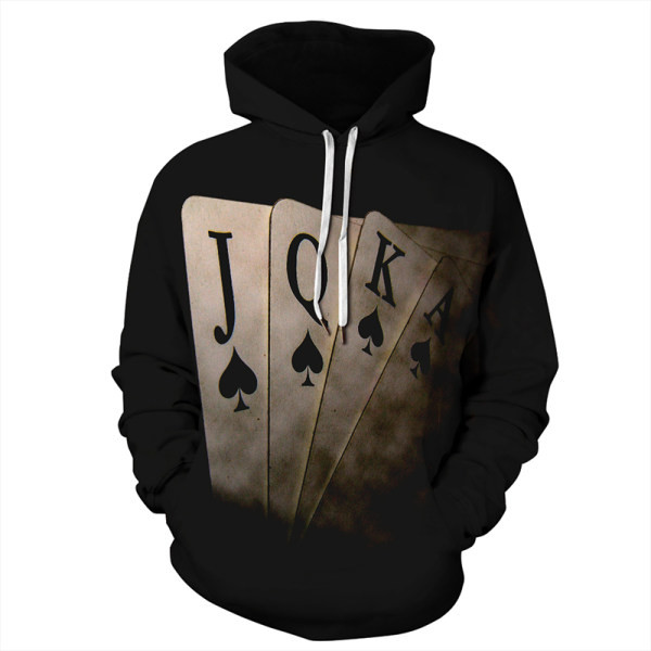 Ανδρικό φούτερ casual με κουκούλα με στάμπα