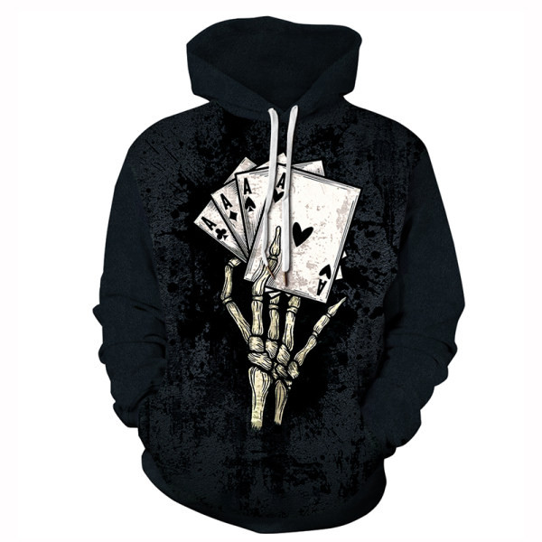 Ανδρικό φούτερ casual με κουκούλα με στάμπα