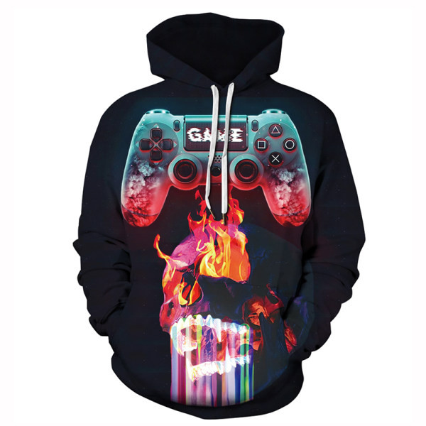 Ανδρικό φούτερ casual με κουκούλα με στάμπα