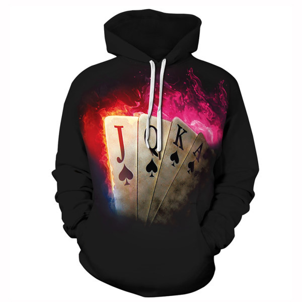 Ανδρικό φούτερ casual με κουκούλα με στάμπα