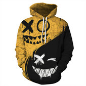 Ανδρικό δίχρωμο φούτερ με κουκούλα casual με τσέπη