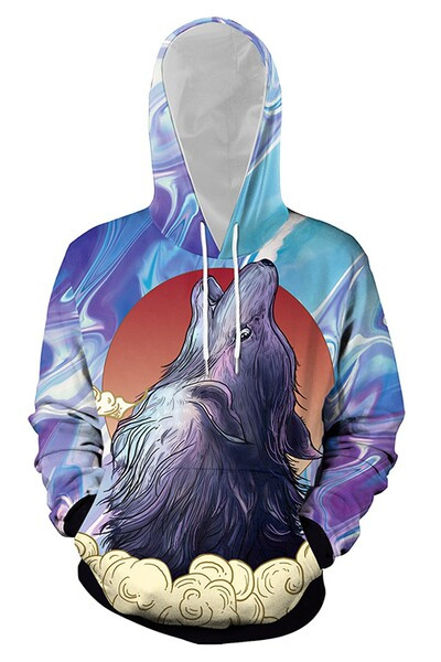 Ανδρικό φούτερ με 3D animal print