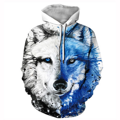 Férfi pulóver kapucnival és 3D elemmel több színben