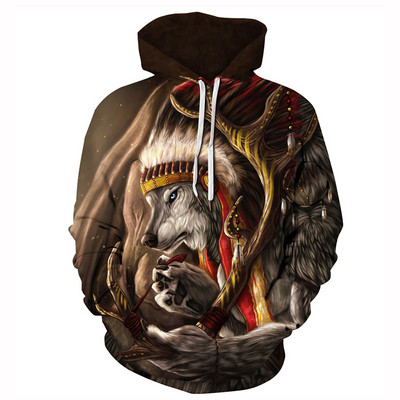 Férfi pulóver kapucnival és 3D elemmel több színben