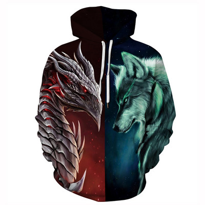 Férfi pulóver kapucnival és 3D elemmel több színben