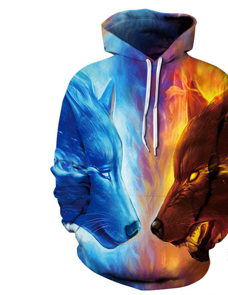 Férfi pulóver kapucnival és 3D elemmel több színben