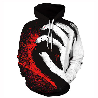 Vyriški palaidi megztiniai su gobtuvu ir 3D spauda