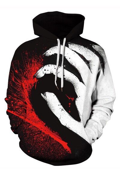 Vyriški palaidi megztiniai su gobtuvu ir 3D spauda