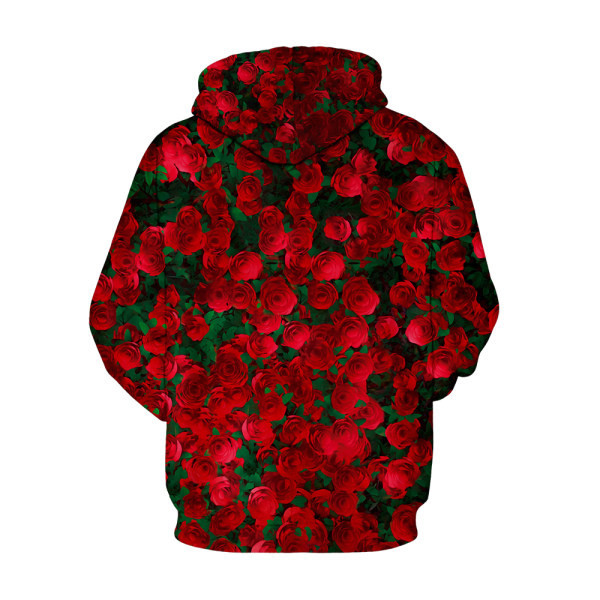 Férfi pulóver dekoratív rózsákkal és csontvázzal