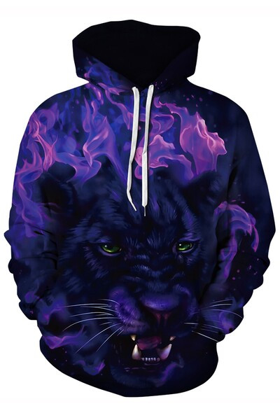 Kapucnival és 3D elemmel ellátott férfi pulóver két színben