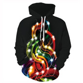 Ανδρικό φθινοπωρινό φούτερ με κουκούλα με 3D print