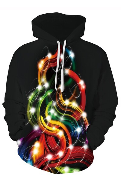 Ανδρικό φθινοπωρινό φούτερ με κουκούλα με 3D print