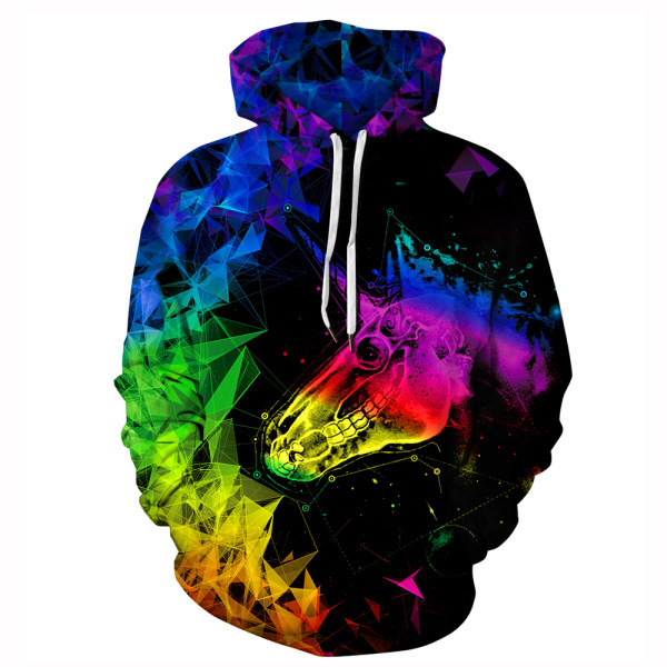 Ανδρικό φθινοπωρινό φούτερ με κουκούλα με 3D print