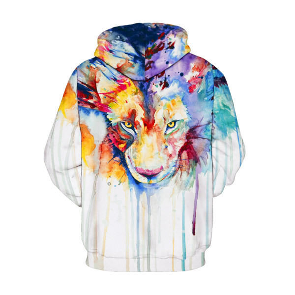 Új modell színes kapucnis pulóver oroszlánmintával