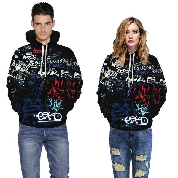 Ανδρικό φούτερ casual με διακοσμητικό φλοράλ στάμπα