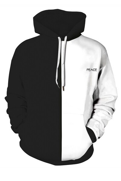 Ανδρικό φούτερ με διακοσμητικά μοτίβα και γραβάτες