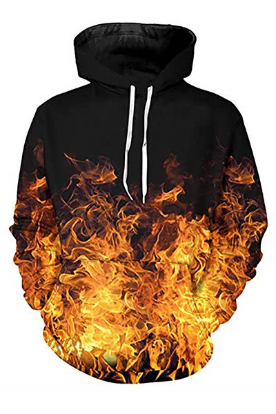 Ανδρικό φούτερ με κουκούλα και τρισδιάστατη εκτύπωση