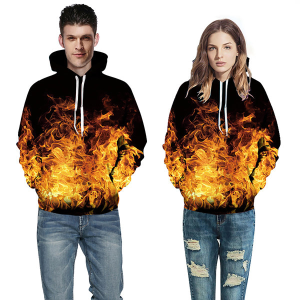 Ανδρικό φούτερ με κουκούλα και τρισδιάστατη εκτύπωση