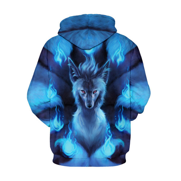 Meeste sinine dressipluus 3D loomaprindiga