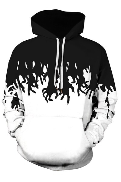 Meeste dressipluusid – kapuutsiga must-valget värvi