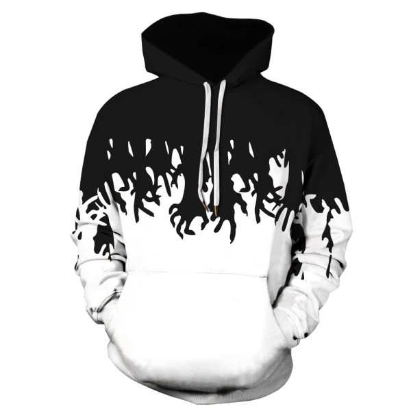 Meeste dressipluusid – kapuutsiga must-valget värvi