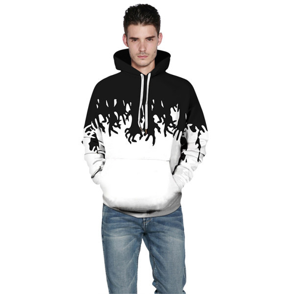 Meeste dressipluusid – kapuutsiga must-valget värvi