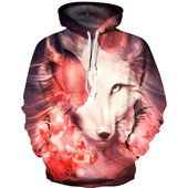 Alkalmi férfi, színes kapucnis pulóver 3D nyomtatással