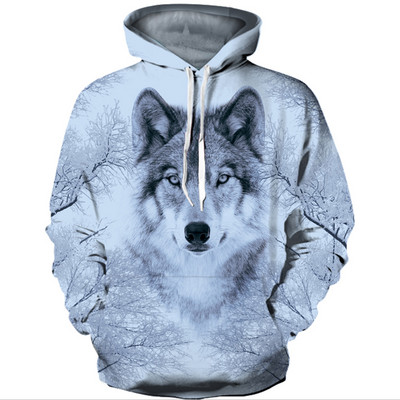 Alkalmi férfi, színes kapucnis pulóver 3D nyomtatással