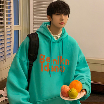 Φαρδύ ανδρικό φούτερ με κουκούλα και τσέπη