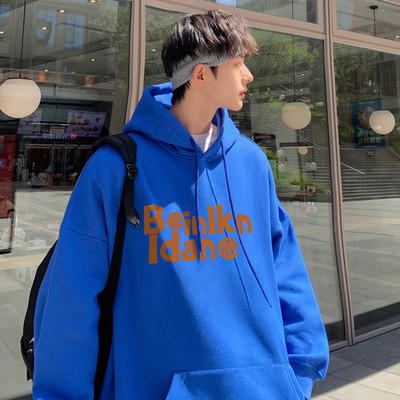 Φαρδύ ανδρικό φούτερ με κουκούλα και τσέπη