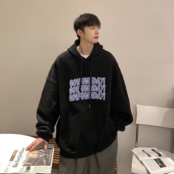 Vyriškas laisvalaikio megztinis su dekoratyviniu raštu su užtraukiamu gobtuvu